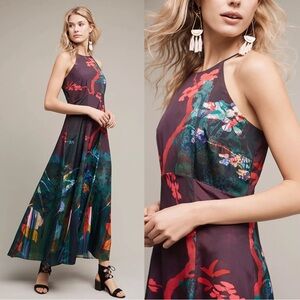 Moulinette Soeurs • Anthropologie Cadence Printed Maxi Dress halter floral